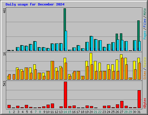 Daily usage for December 2024